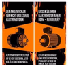 Elektromotor 08) Elektromotor ein neuer muss es sein oder - oder reparieren doch sinnvoller als neu kaufen, im Bild ein IP 23 und ein IP 54 B3 Fuß - E Motor, in orangenem Winkel-Rahmen. 