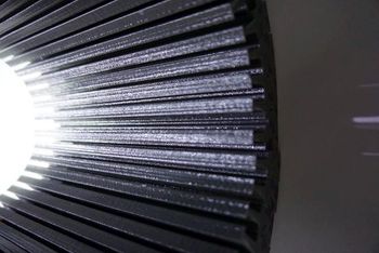 Elektromotor aus dem Drucker im Elektromotoren-Blog de was neues aus dem 3D Drucker geht oder geht noch nicht, im Bild ein Statorpaket der Prototyp vorerst in Kunststoff als Messemodell