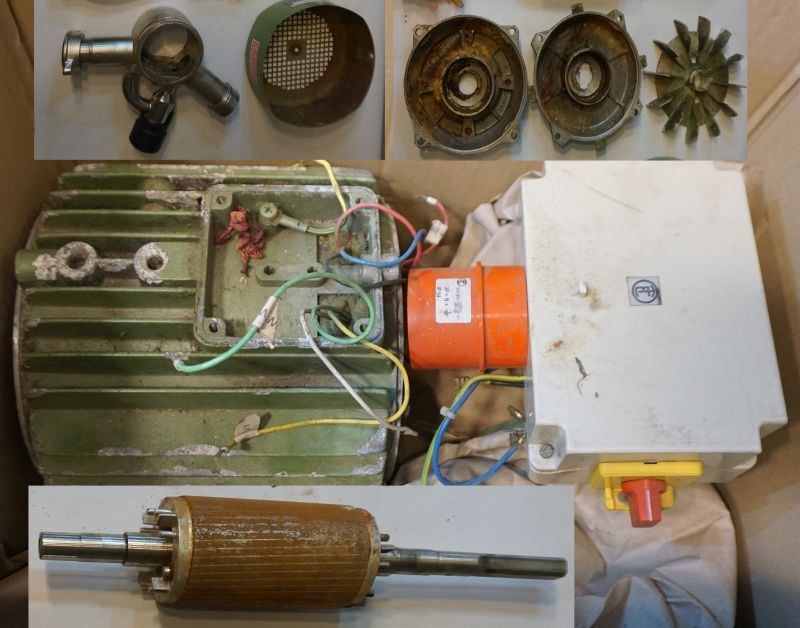 Elektromotor Blog, Thema Elektromotor durchgebrannt, - wann hört das endlich auf ... leider nie, Technik ist nämlich anfällig gegen alle möglichen Einflüsse. Das kann Schmutz sein (auch hier im Bild bei der Pumpe in Teilen zu sehen), das kann Wasser sein (wie hier im Bild die Pumpe), das können Alterungsprozeße sein ... und und und !