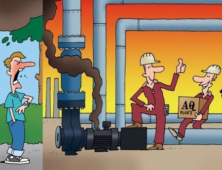Elektromotor in der Werbung – warum man uns kennen sollte, hier im Cartoonbild zu sehen, 1 Monteur 